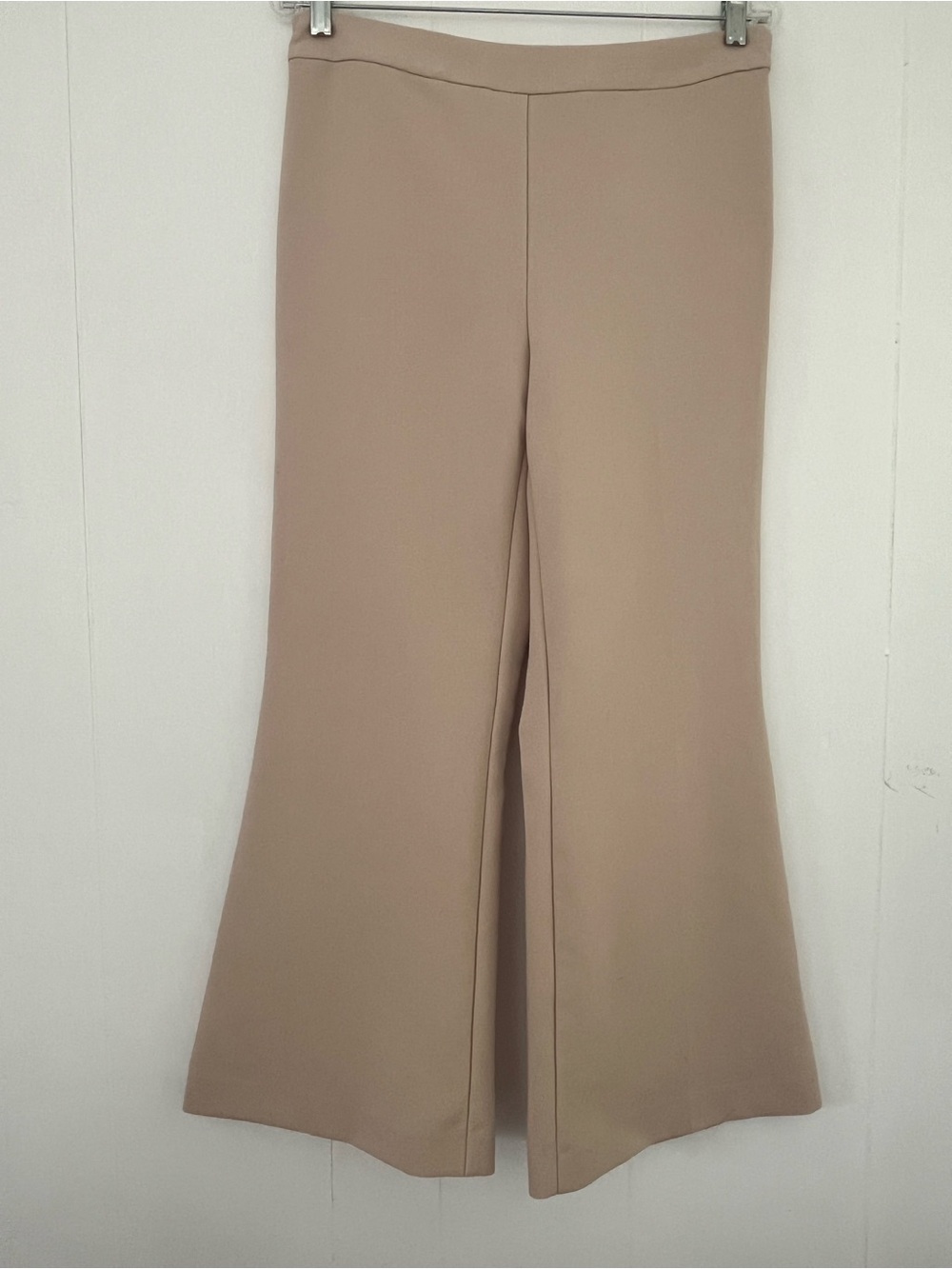 Ann Taylor Tan Side Zippered High Waisted Flare Trouser Pants Slacks Size 6